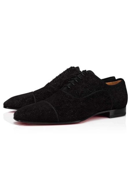 cheap Christian Louboutin Oxford Greggo Orlato Black Shoe sale
