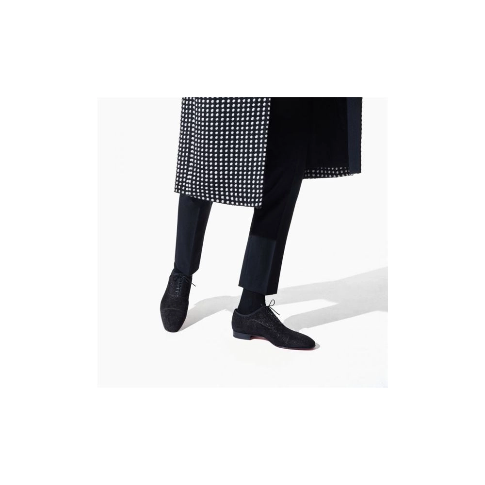 cheap Christian Louboutin Oxford Greggo Orlato Black Shoe sale