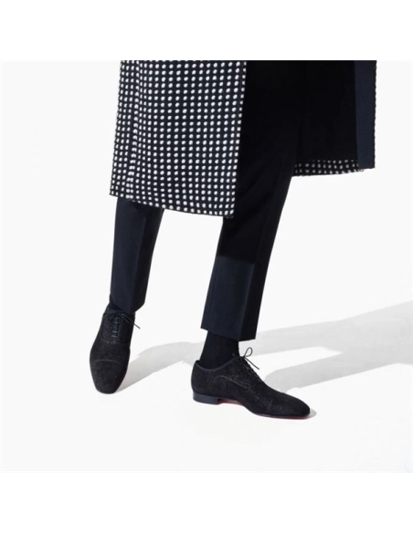 cheap Christian Louboutin Oxford Greggo Orlato Black Shoe sale