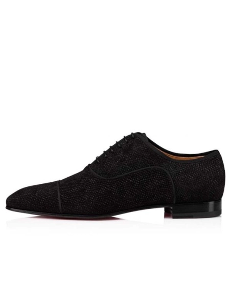 cheap Christian Louboutin Oxford Greggo Orlato Black Shoe sale