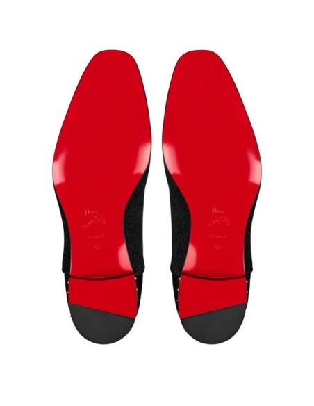 cheap Christian Louboutin Oxford Saqhara Black silver bk Gun Leather sale