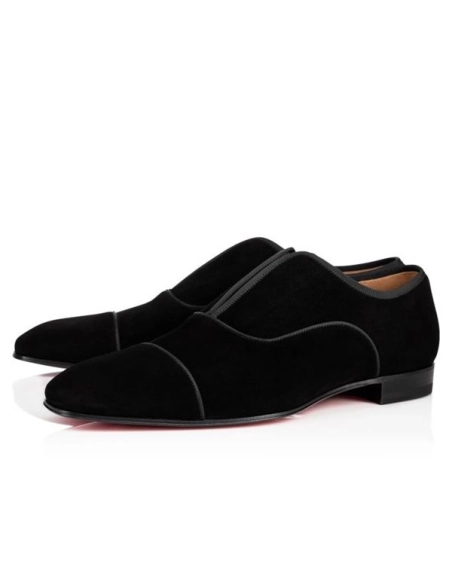 cheap Christian Louboutin Oxford Alpha Male Black Veau Velours sale