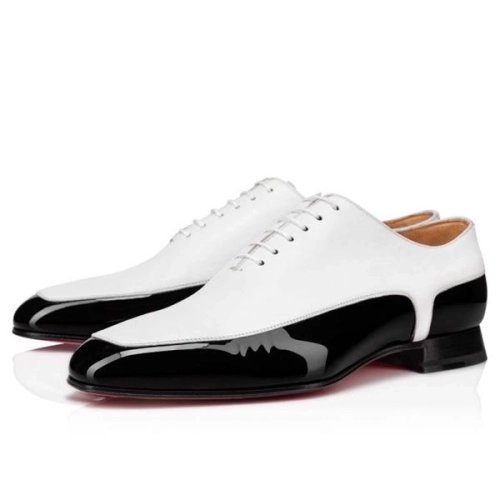 cheap Christian Louboutin Oxford Off and Gen Black white Patent sale
