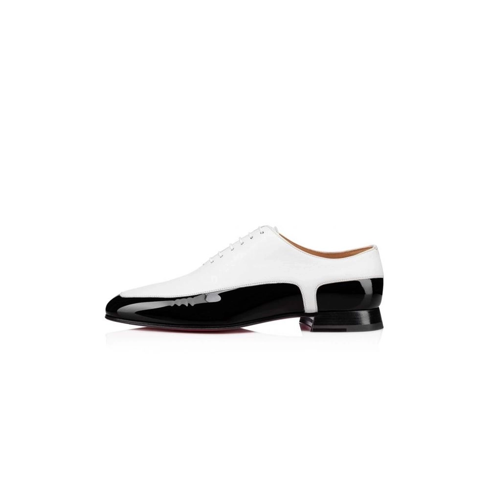 cheap Christian Louboutin Oxford Off and Gen Black white Patent sale