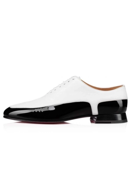 cheap Christian Louboutin Oxford Off and Gen Black white Patent sale