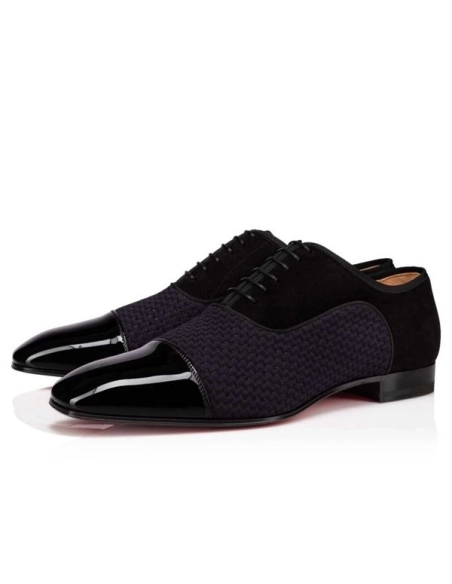 cheap Christian Louboutin Oxford Greggo Black Patent Calf sale