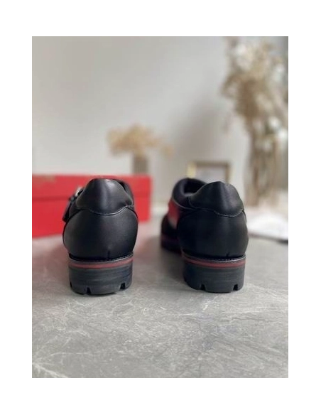 Cheap Christian Louboutin Mortisky Derby Flat Calfskin and Creative Fabric Black on Sale