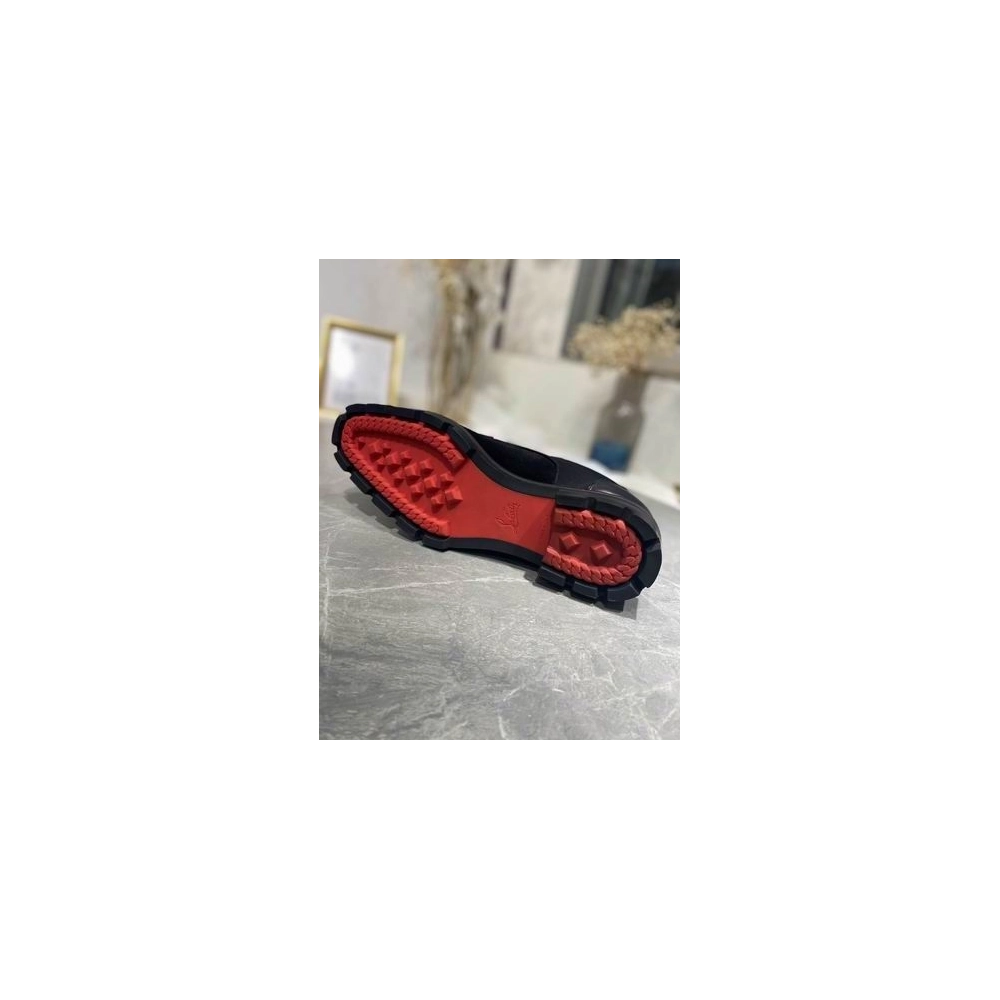 Knockoff Christian Louboutin Simon Derby Calfskin Suede Leather Black
