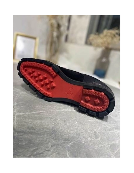 Knockoff Christian Louboutin Simon Derby Calfskin Suede Leather Black