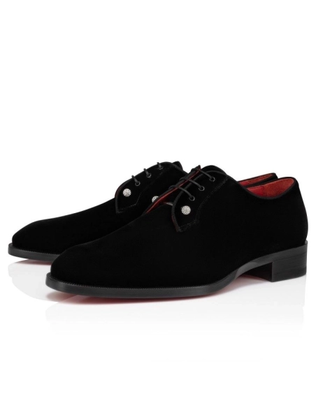 Discount Christian Louboutin Chambeliss Night Strass Derbies Velvet Black Outlet Online
