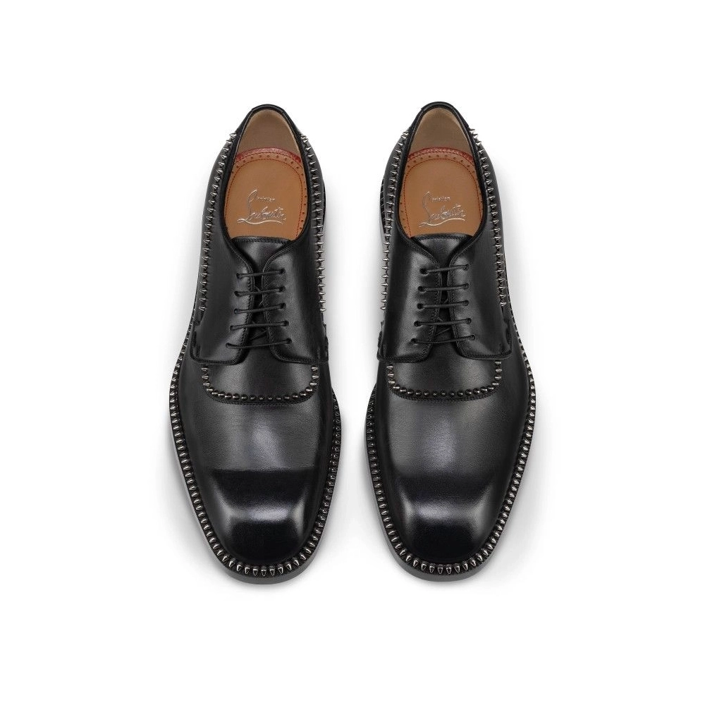 Fake Christian Louboutin Cocoriclou Derbies Calf Leather Black, Knockoff Christian Louboutin Shoes