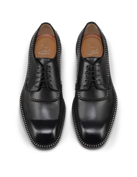 Fake Christian Louboutin Cocoriclou Derbies Calf Leather Black, Knockoff Christian Louboutin Shoes