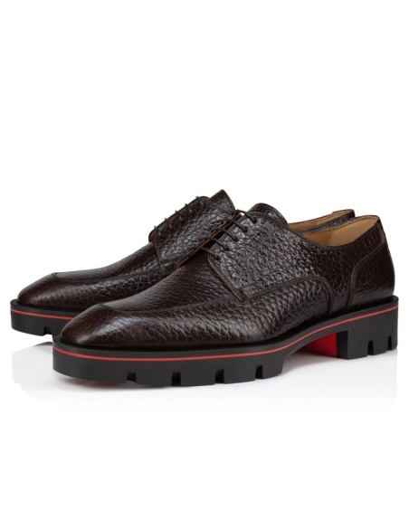 Replica Christian Louboutin Davisol Derbies Grained Calf Leather Corteccia