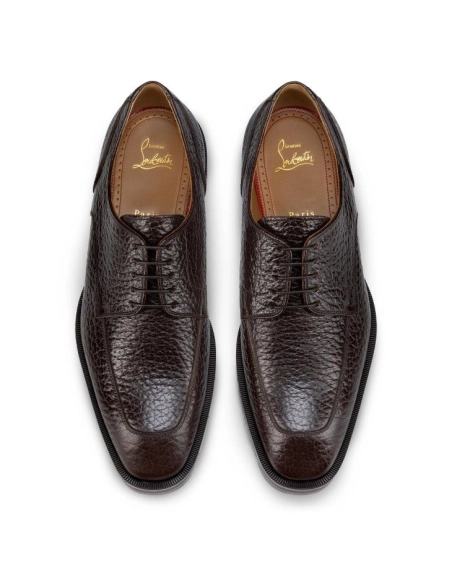 Replica Christian Louboutin Davisol Derbies Grained Calf Leather Corteccia