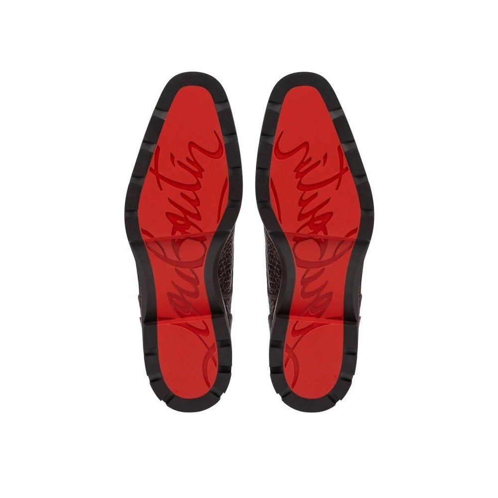 Replica Christian Louboutin Davisol Derbies Grained Calf Leather Corteccia