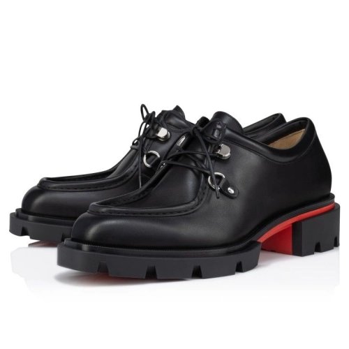 Fake Christian Louboutin Our Pabelito Derbies Calf Leather Black, Replica Christian Louboutin Shoes