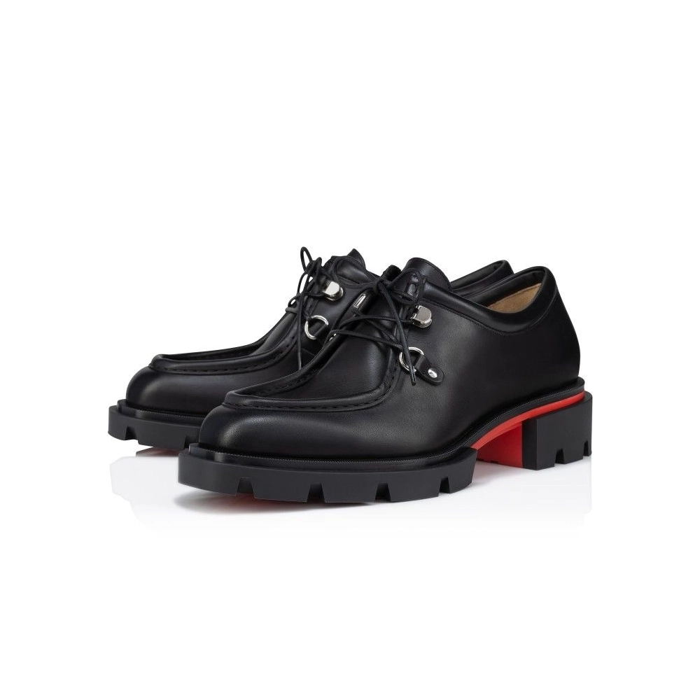 Fake Christian Louboutin Our Pabelito Derbies Calf Leather Black, Replica Christian Louboutin Shoes
