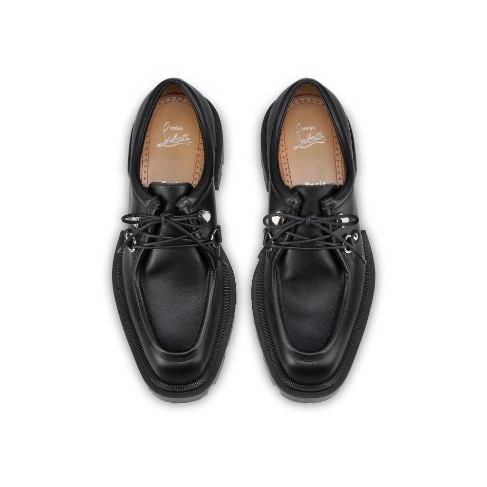 Fake Christian Louboutin Our Pabelito Derbies Calf Leather Black, Replica Christian Louboutin Shoes