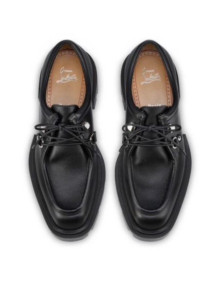 Fake Christian Louboutin Our Pabelito Derbies Calf Leather Black, Replica Christian Louboutin Shoes