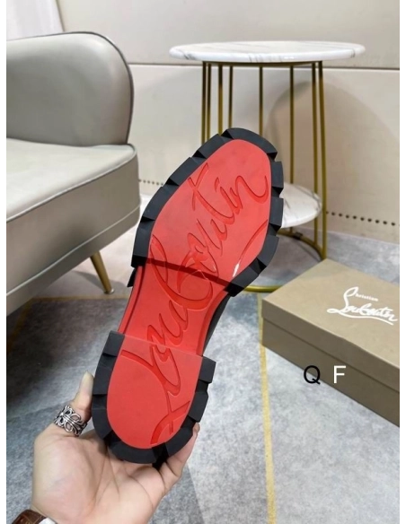 Replica Christian Louboutin Our Georges Derby Shoes Grained Calf Leather Black