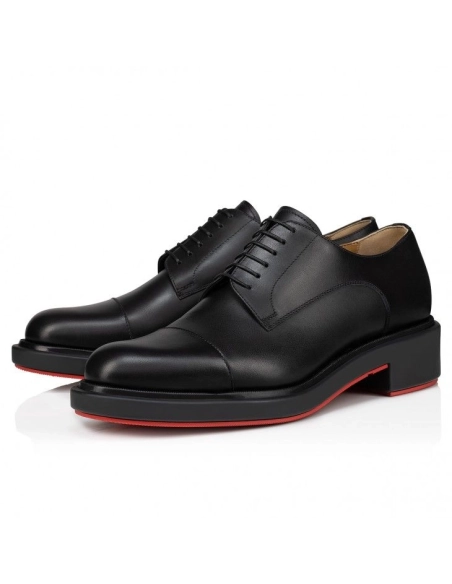 Knockoff Christian Louboutin Urbino Derbies Calf Leather Black, Replica Christian Louboutin Shoes