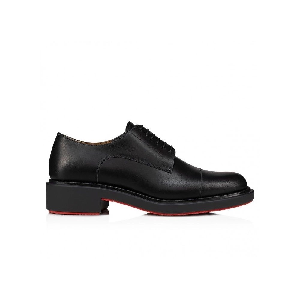 Knockoff Christian Louboutin Urbino Derbies Calf Leather Black, Replica Christian Louboutin Shoes
