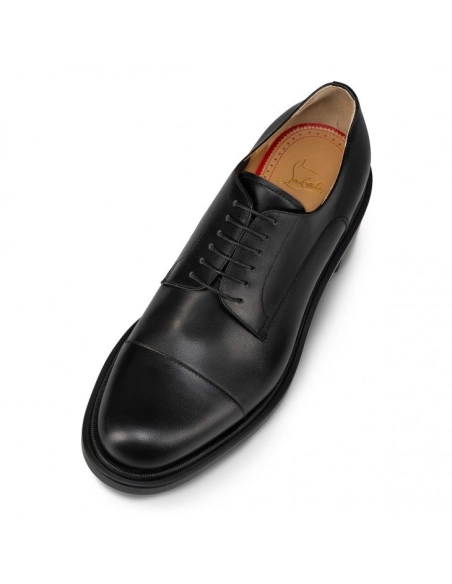 Knockoff Christian Louboutin Urbino Derbies Calf Leather Black, Replica Christian Louboutin Shoes