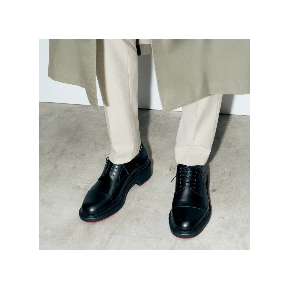 Knockoff Christian Louboutin Urbino Derbies Calf Leather Black, Replica Christian Louboutin Shoes
