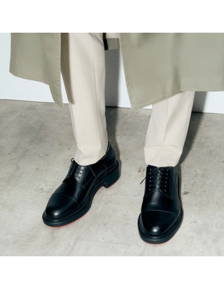 Knockoff Christian Louboutin Urbino Derbies Calf Leather Black, Replica Christian Louboutin Shoes
