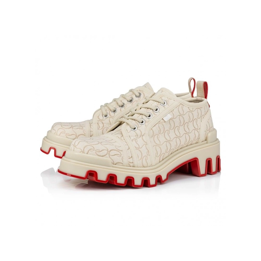 Cheap Christian Louboutin Panamic Dune Derbies Jacquard Monogram Cl Natural on Sale, Discount CL Shoes Outlet Store