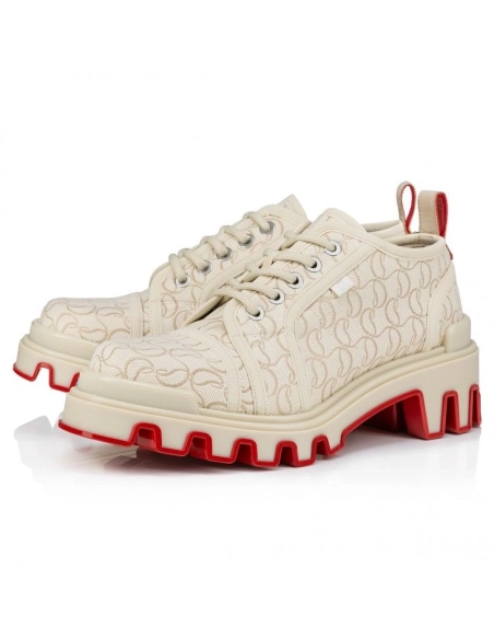 Cheap Christian Louboutin Panamic Dune Derbies Jacquard Monogram Cl Natural on Sale, Discount CL Shoes Outlet Store