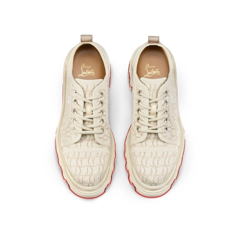 Cheap Christian Louboutin Panamic Dune Derbies Jacquard Monogram Cl Natural on Sale, Discount CL Shoes Outlet Store