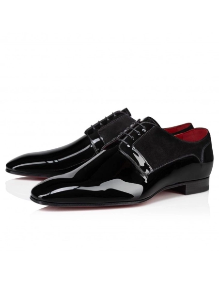 Cheap Christian Louboutin Chickito W Derbies Patent Leather Black on Sale, Discount CL Shoes Outlet Store