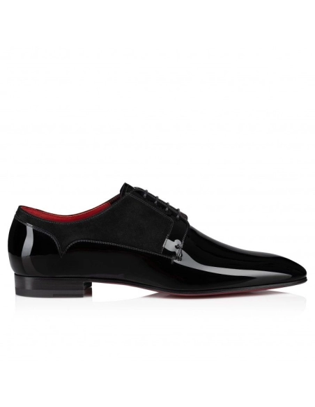 Cheap Christian Louboutin Chickito W Derbies Patent Leather Black on Sale, Discount CL Shoes Outlet Store