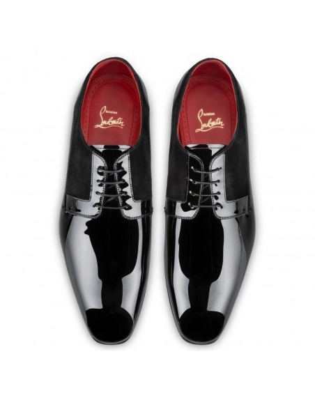 Cheap Christian Louboutin Chickito W Derbies Patent Leather Black on Sale, Discount CL Shoes Outlet Store