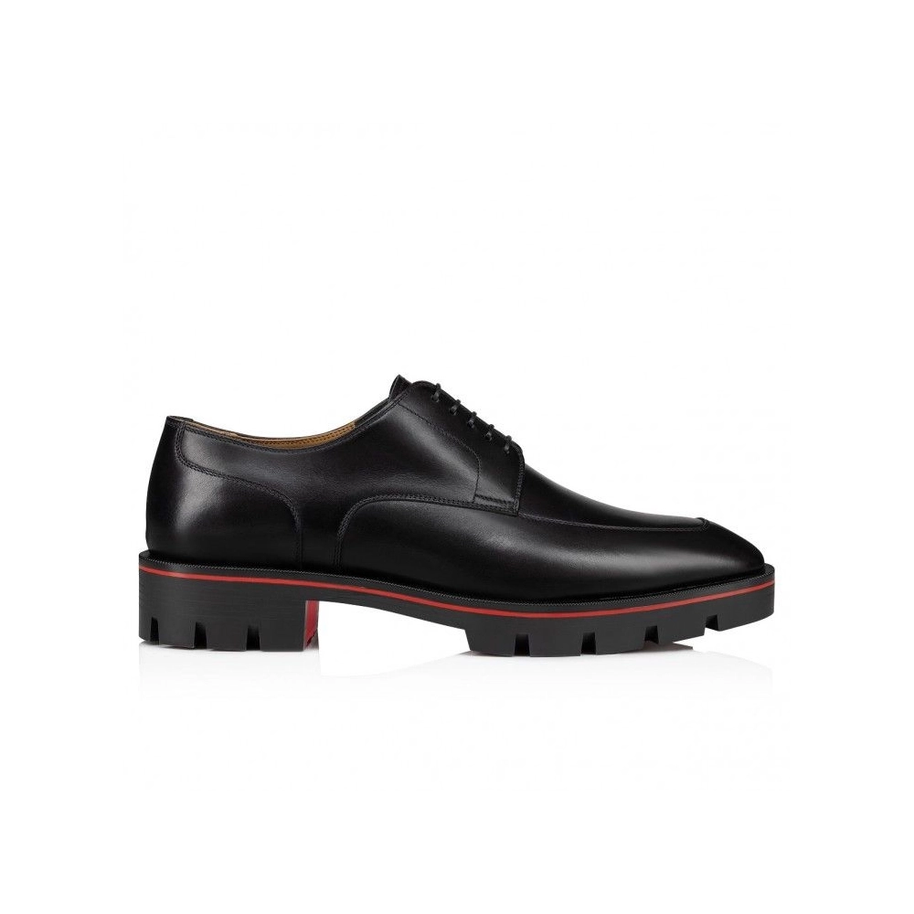 Replica Christian Louboutin Davisol Derbies Calf Leather Black, Fake Christian Louboutin Shoes