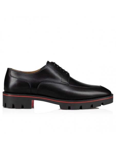 Replica Christian Louboutin Davisol Derbies Calf Leather Black, Fake Christian Louboutin Shoes