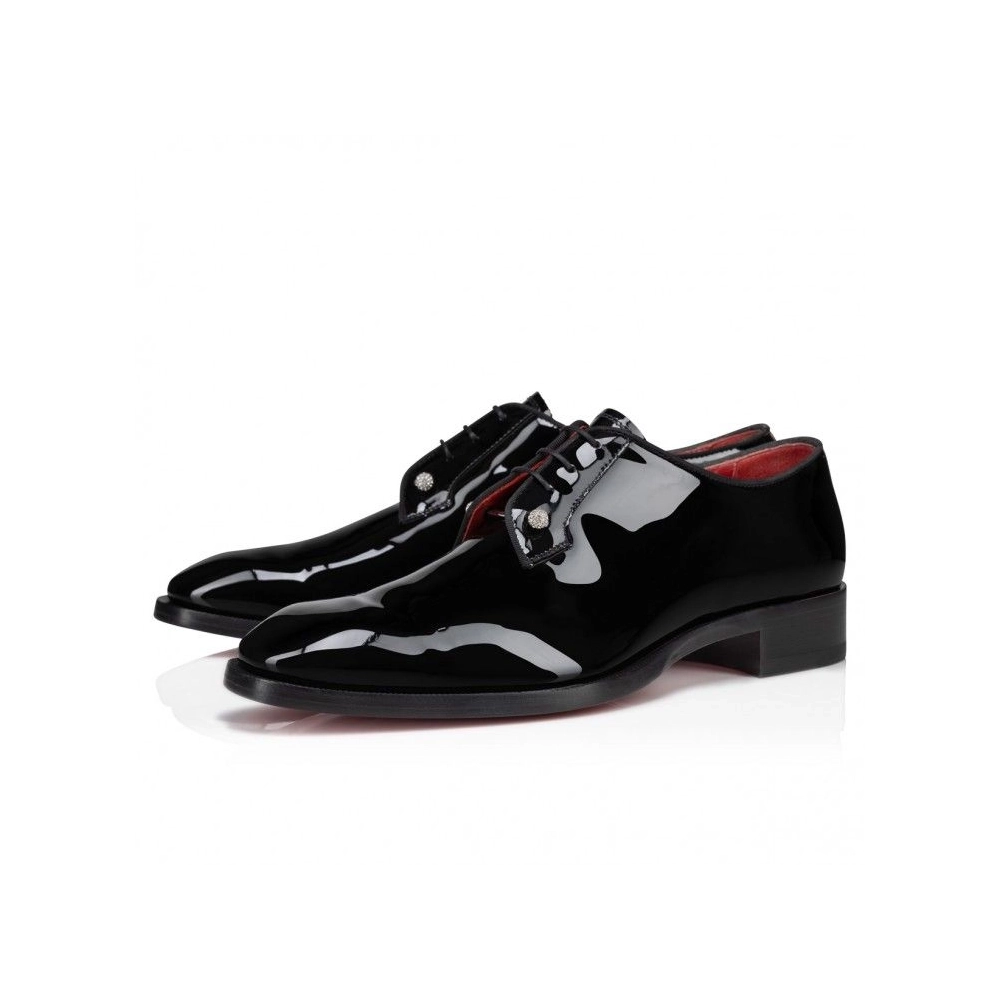 Discount Christian Louboutin Chambeliss Night Strass Derbies Patent Calf Leather Black, Cheap Christian Louboutin Shoes for Sale