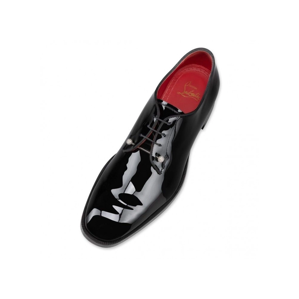 Discount Christian Louboutin Chambeliss Night Strass Derbies Patent Calf Leather Black, Cheap Christian Louboutin Shoes for Sale