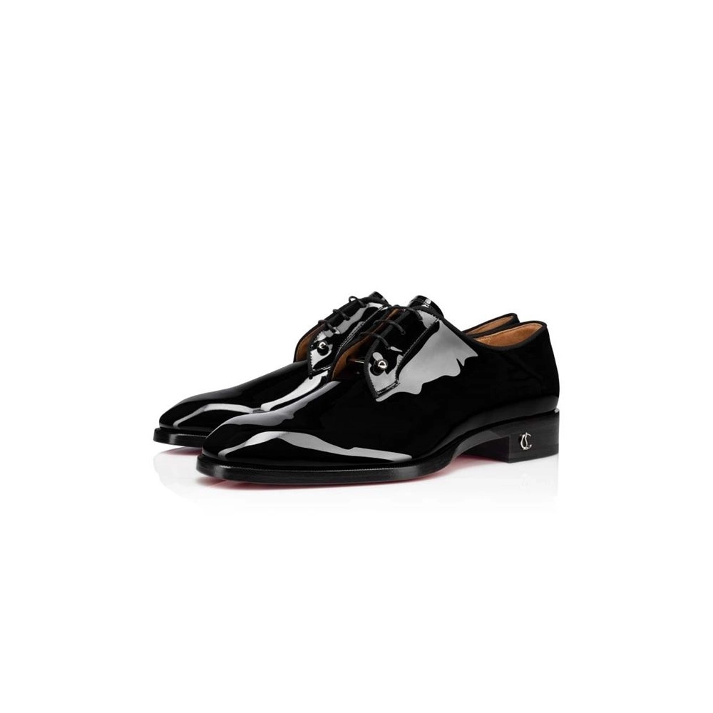 cheap Christian Louboutin Derby Chambeliss Flat Black Patent Calf sale