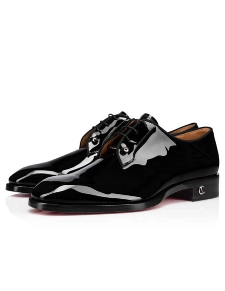cheap Christian Louboutin Derby Chambeliss Flat Black Patent Calf sale