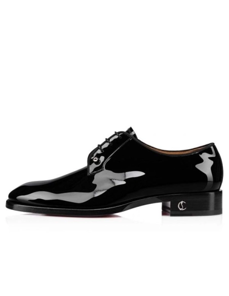 cheap Christian Louboutin Derby Chambeliss Flat Black Patent Calf sale
