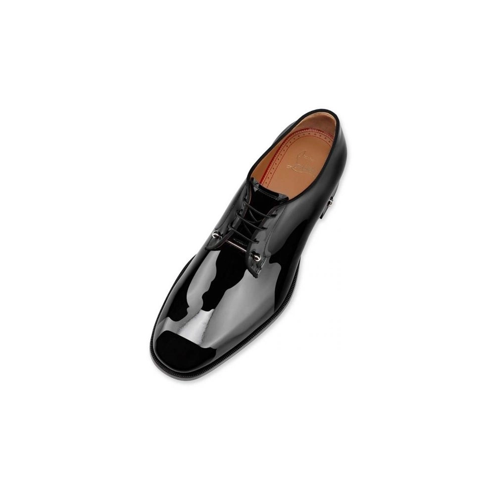 cheap Christian Louboutin Derby Chambeliss Flat Black Patent Calf sale