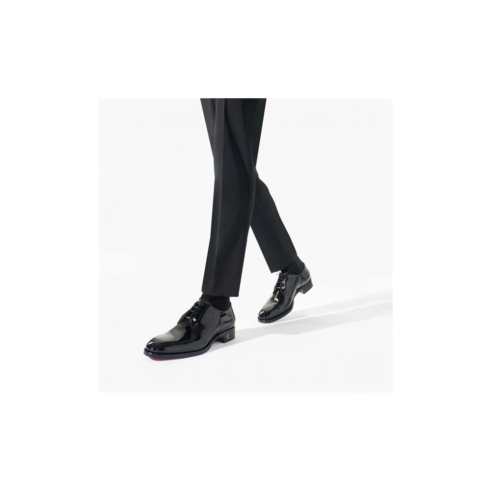 cheap Christian Louboutin Derby Chambeliss Flat Black Patent Calf sale