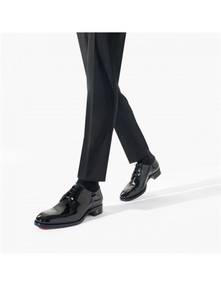 cheap Christian Louboutin Derby Chambeliss Flat Black Patent Calf sale