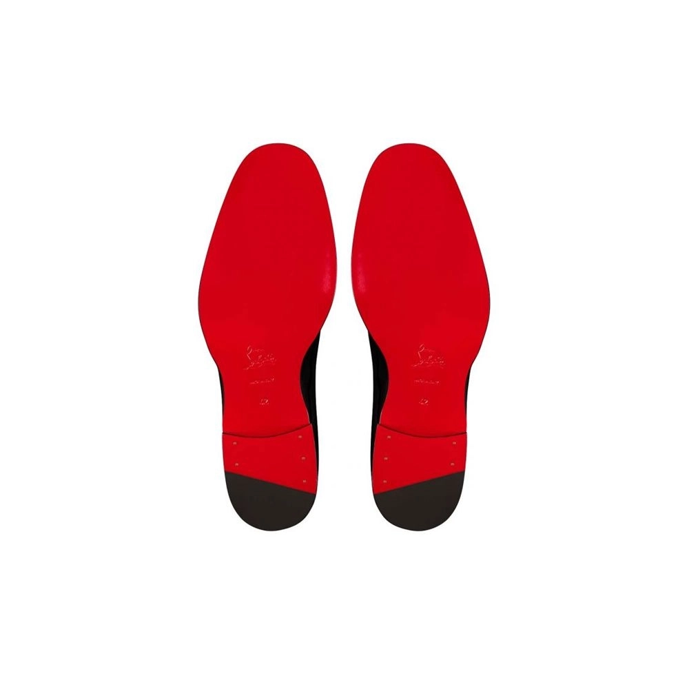 cheap Christian Louboutin Derby Marco Spikes Flat Black black Calf sale