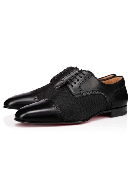 cheap Christian Louboutin Derby Eygeny Black Fabric sale