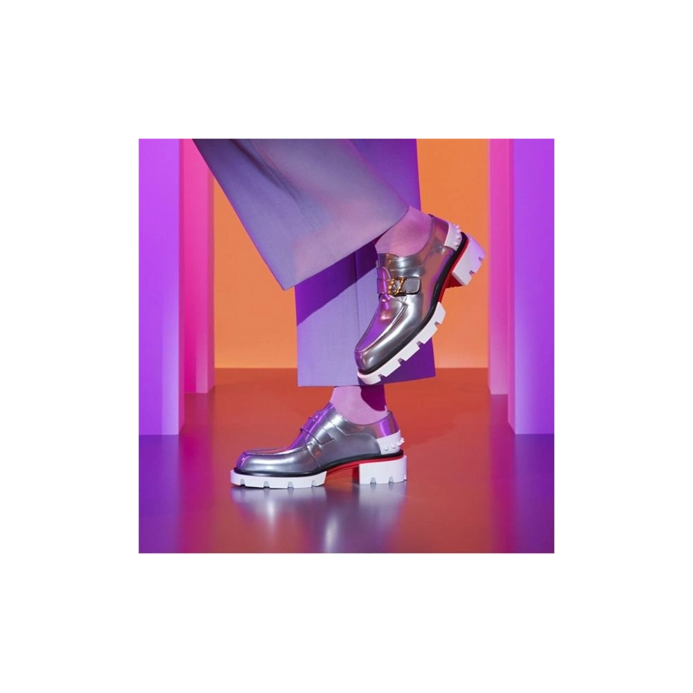 cheap Christian Louboutin Derby Our Georges Silver Antispecchio sale