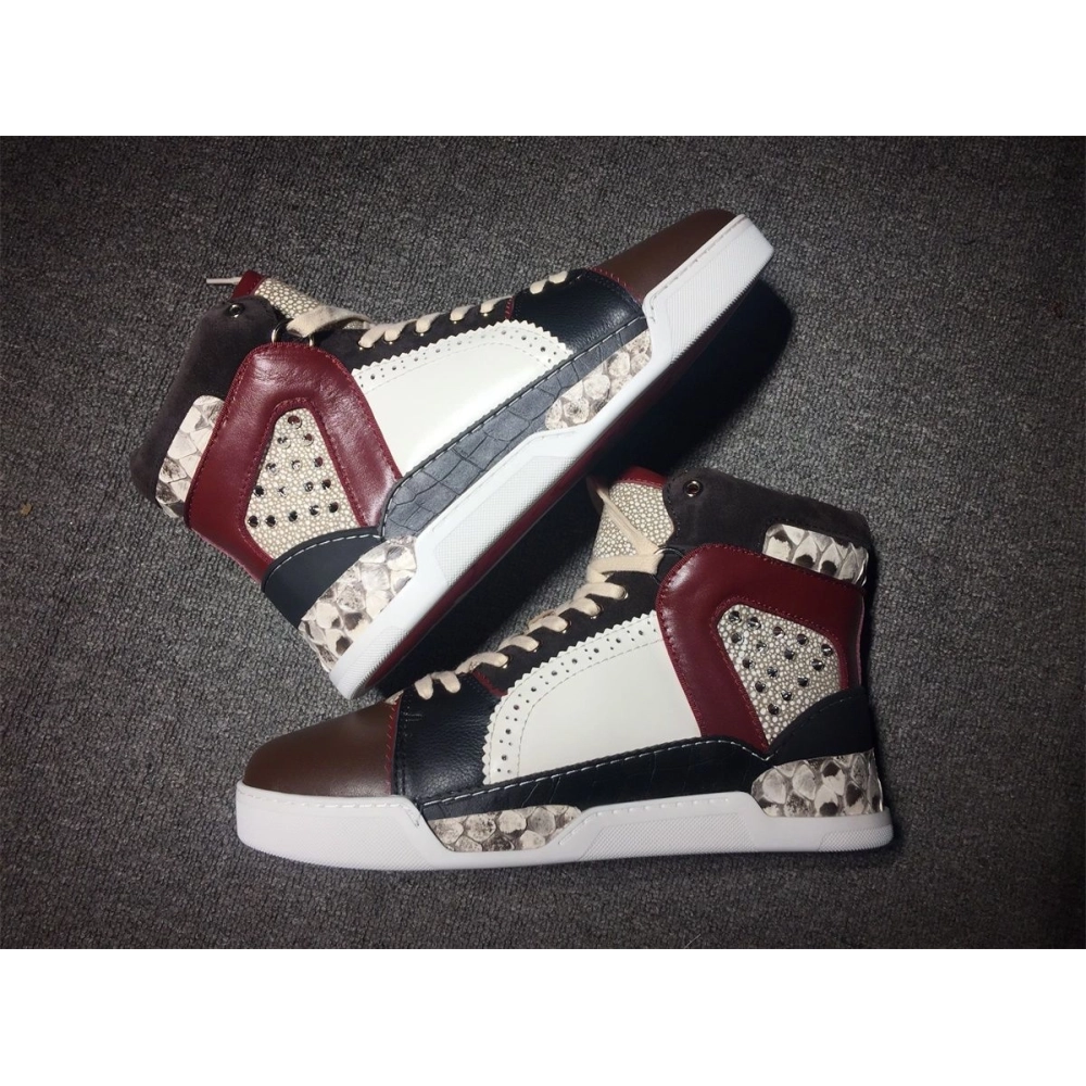 Fake Christian Louboutin Loubikick Flat High-top Sneakers Mixed-material Multi