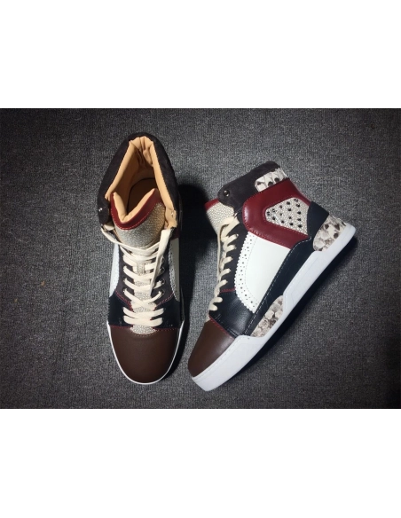 Fake Christian Louboutin Loubikick Flat High-top Sneakers Mixed-material Multi